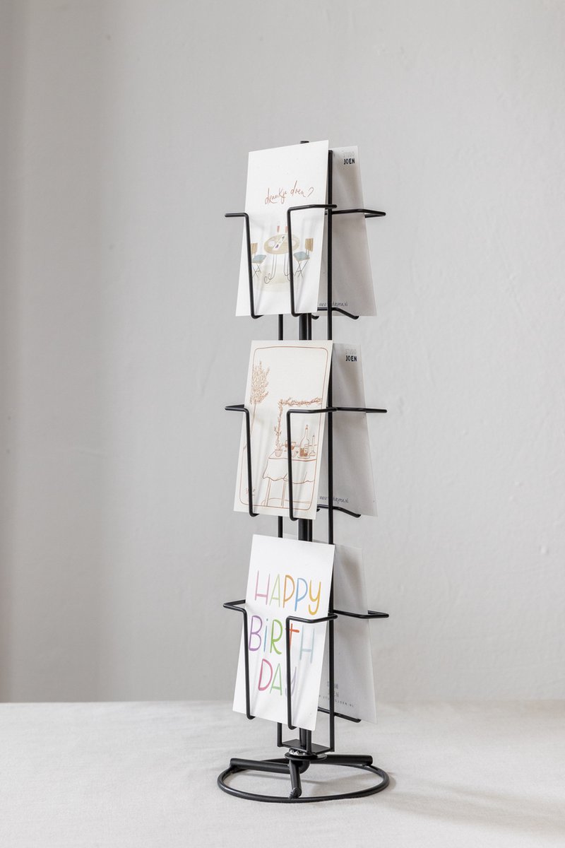 Baliedisplay draaibaar 6x A6 portrait, zwart