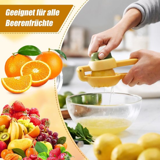 Citroenpers 2-delig - handmatige citruspers - roestvrij staal en