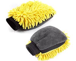 Auto Microvezel Washandschoen - Dikke Multi Cloth - Auto Reiniging Wax - Interieur Exterieur - Velgen - Droog Nat - Wassen Poetsen - Detailing Lak - Geel