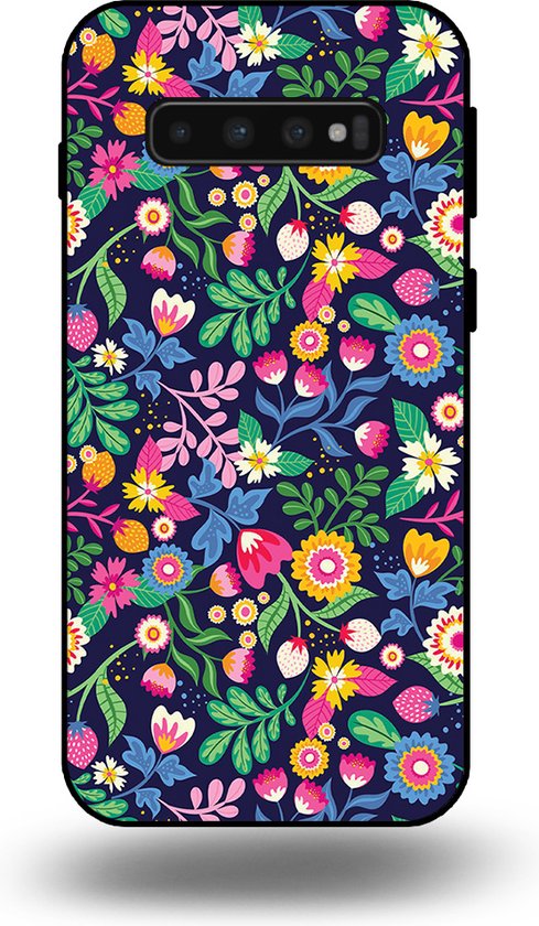 Smartphonica Telefoonhoesje geschikt voor Samsung Galaxy S10 Plus met bloemen opdruk - TPU backcover case flower design geschikt voor Samsung Galaxy S10 Plus