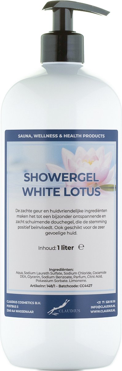 Goedkoopste Douchegel White Lotus 1 liter - met gratis pomp - showergel