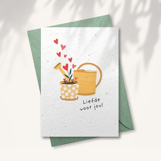 Groeipapier wenskaart | Liefde | Growingpaper | Losse wenskaart | Plantbare kaart | Duurzame kaart | Wenskaart liefde | Inclusief envelop | Prijs inclusief verzendkosten