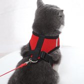 Narimano® Gilet pour chiot en tissu Puppy – Harnais doux réglable – Confortable| Laisse de Marche pour animaux de compagnie avec clip (Medium, rouge)