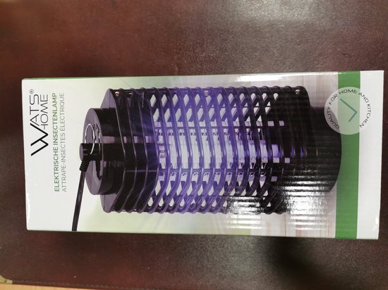Doos van een Wats Home elektrische insectenlamp met UV-licht.