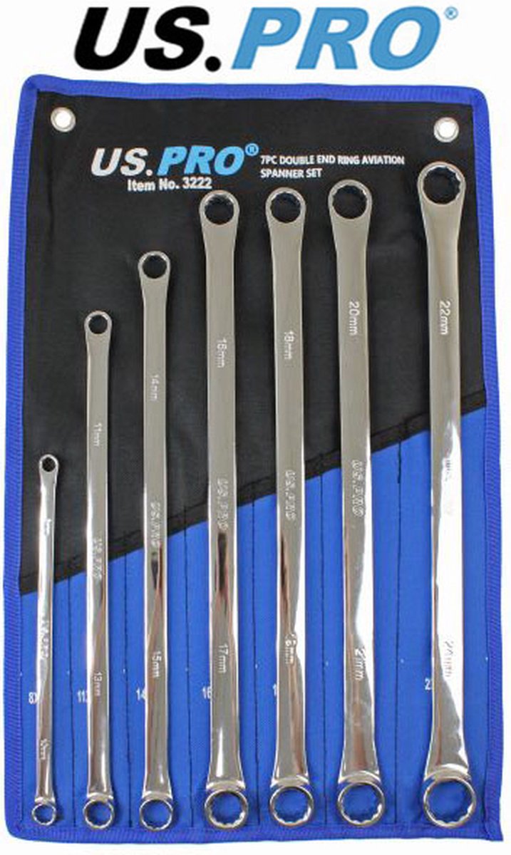 Ringsleutelset extra lang 8 tot 25 mm 7-delig