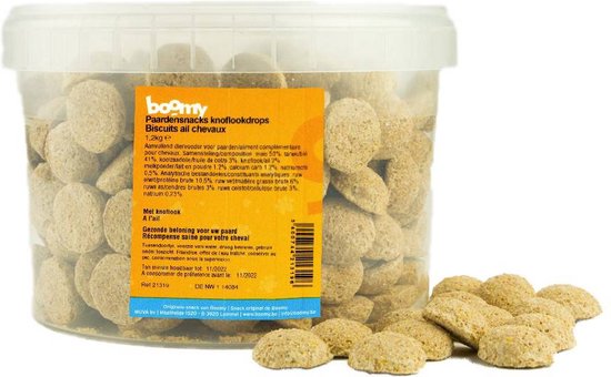 Foto: Boomy paardensnoepjes suikervrije snacks voor paarden knoflookdrops 1 2kg