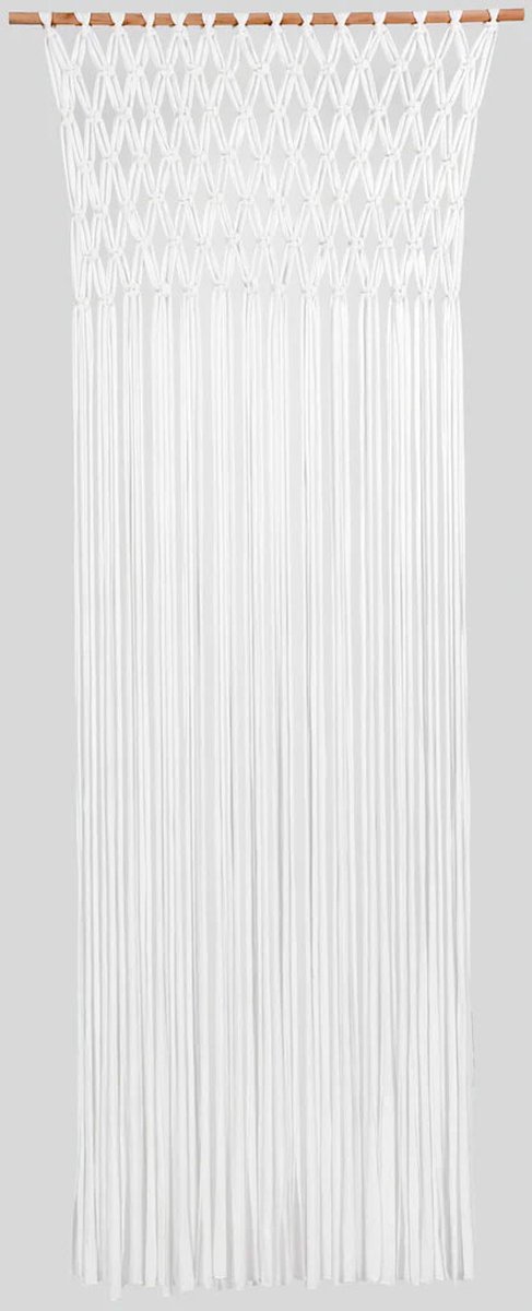 Deurgordijn/vliegengordijn - macramé - Cotton Cocoon wit - 90x200cm