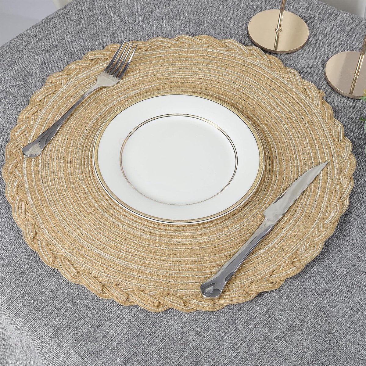 APLKER Placemats, 6-delige set, antislip, afwasbaar, dubbelzijdig kunstleer, hittebestendig, voor keuken en eettafel, 40 x 30 cm (bruin, 6 stuks