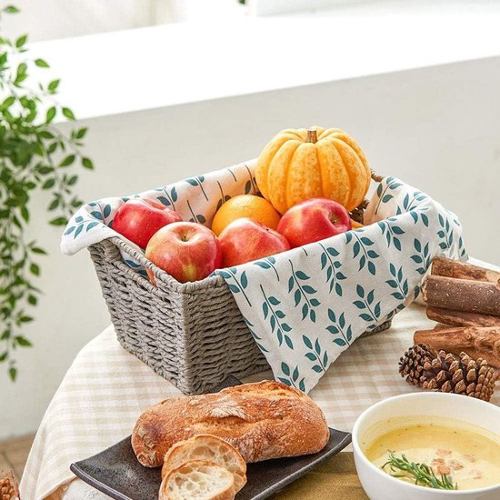 Set de 3 bacs à papier - gris - paniers de rangement en osier tissé avec poignées - EZOWare - panier de papier toilette conteneur organisateur multifonctionnel