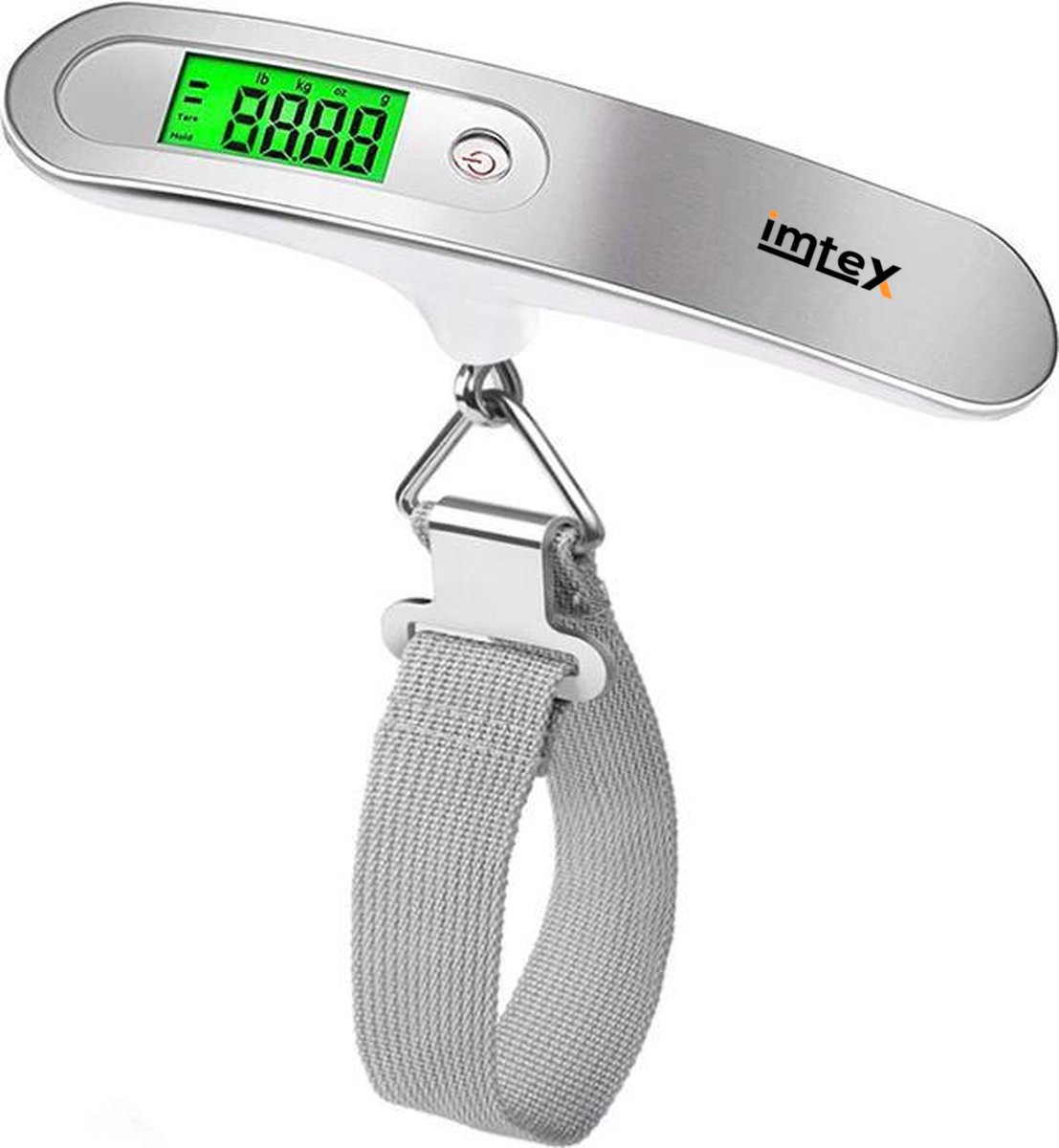 Imtex Hangweegschaal - Draagbare Weegschaal - LED Bagageweger - Tarra Functie - Tot 50kg - Inclusief Batterij - Wit