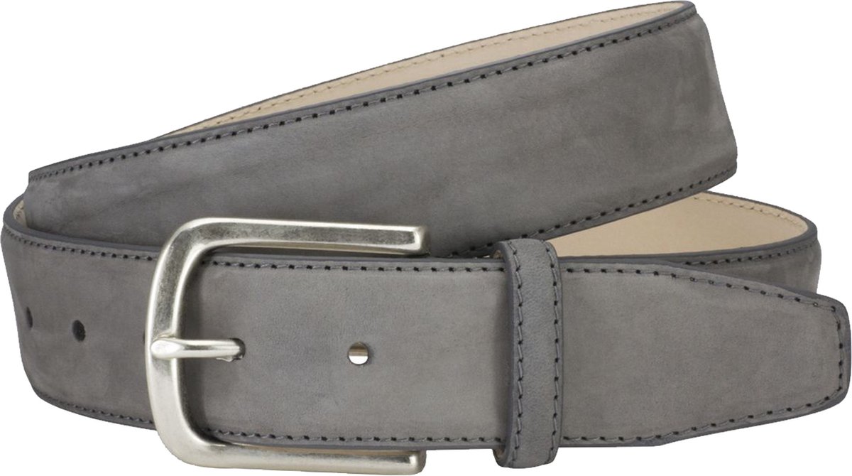 LINDENMANN leren heren riem - grijs