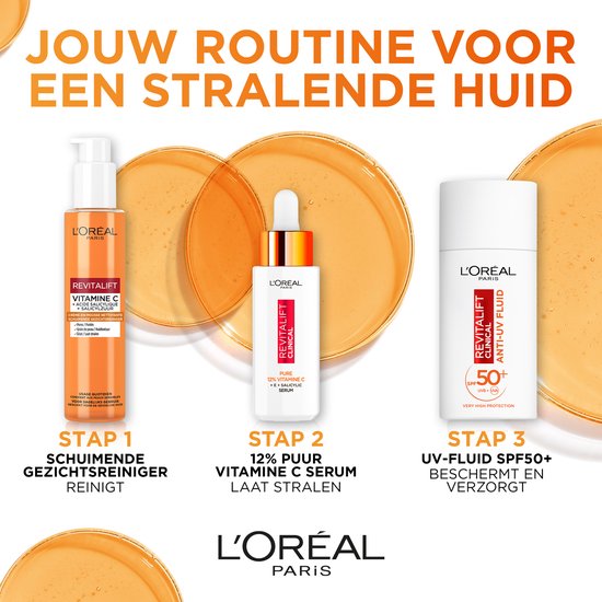 L'Oréal Paris Revitalift Clinical Pure Vitamine C 12% Serum - Serum Vitamine C - Helpt bij een doffe & oneffen teint - Met Vitamine C + E & Salicylzuur- 30ml