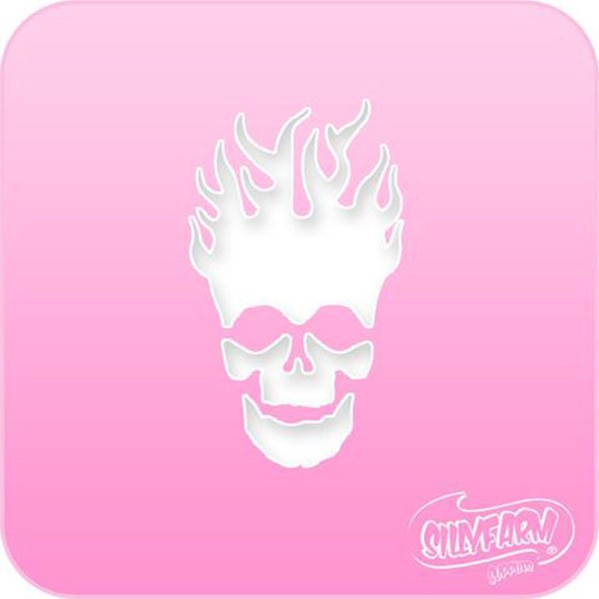 Facepaint Stencil Sillyfarm Vlammende Schedel