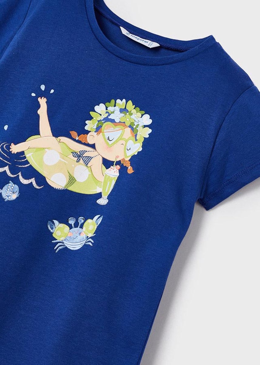 MAYORAL - T-shirt - Maat 92 - Meisjes - 046 Blue -