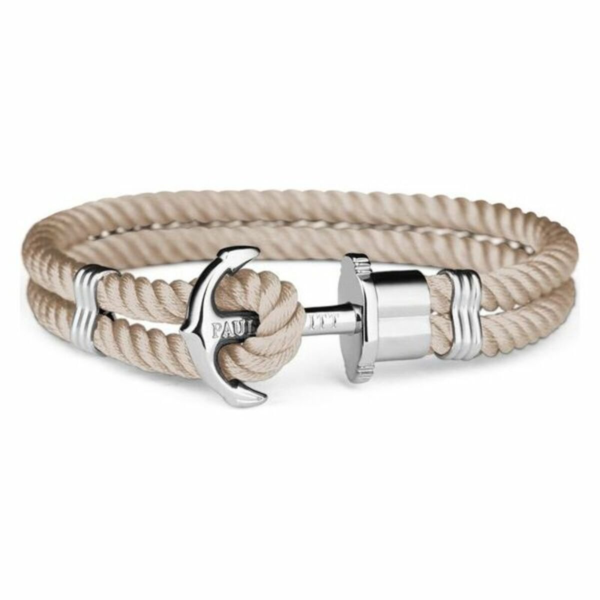 Paul Hewitt Armband PHREP Anker zilveren Nylon Hazelnoot S PH-PH-N-S-S-H-S
