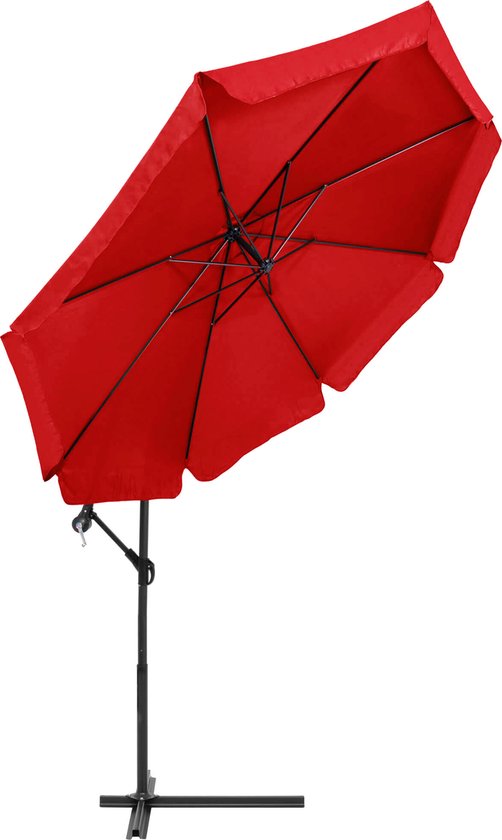 Parasol Springos | Parasols | Inclinable | Avec Ventilation | Rouge | Ø300 cm