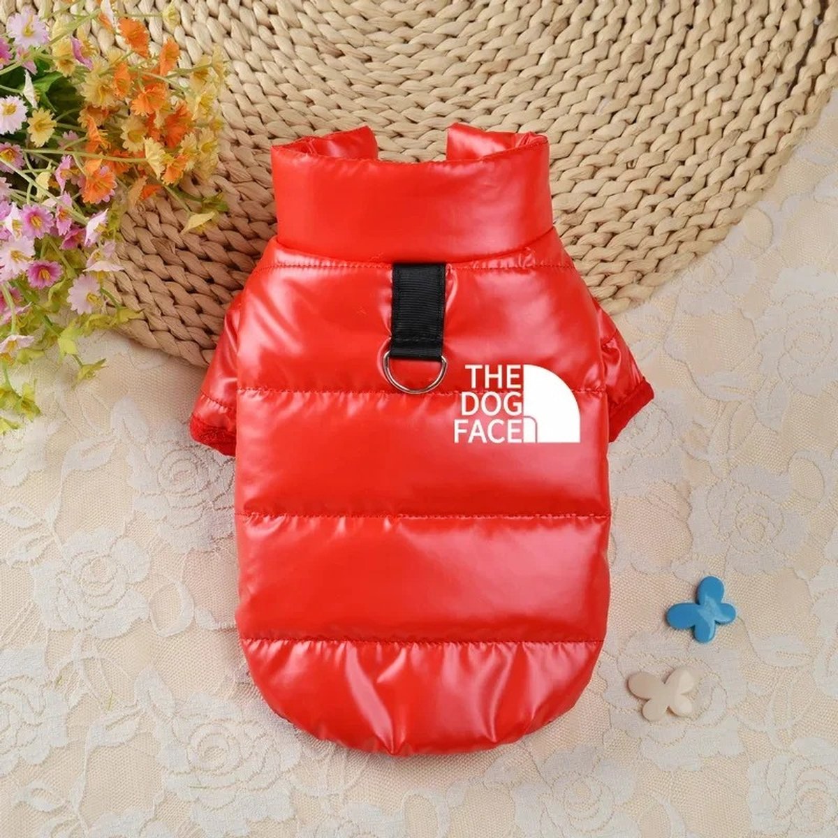 Bol.com The Dog Face - Hondenjas - Puffer Jacket - Voor Kleine Honden - Large - Rood aanbieding