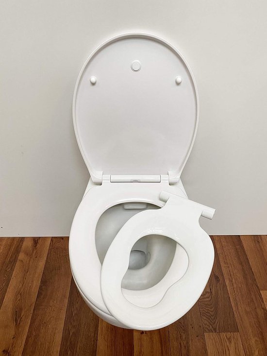 ADOB 99060 Children's Family Toilet Seat with Soft-Close Mechanism for Cleaning, Removable Toilet Lid with Child Seat, Toilet Seat with Child Seat