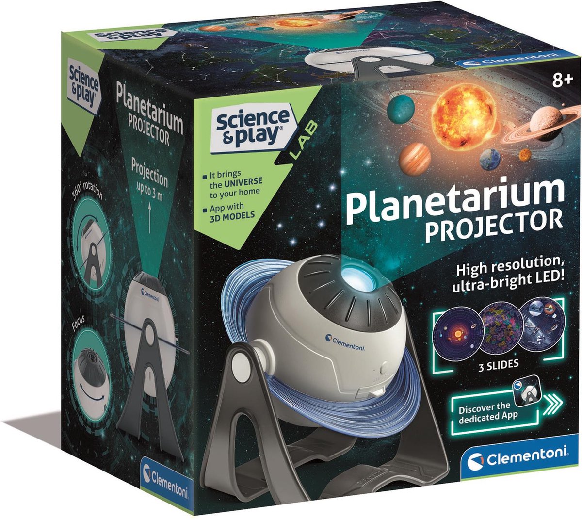 Clementoni Wetenschap & Spel - Planetarium Projector - STEM speelgoed - Sterren Bekijken - Planeten en sterren bewonderen - App met informatie - Vanaf 8 jaar