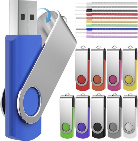 Foto: Usb flashdrive bulk 10 pack draagbare geheugenstick draagbare thumbdrive 4 gb draaibare usb 2 0 geheugenstick gegevensopslag metalen pen drive flash schijf multi pack usb sticks veelkleurig door