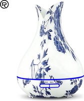 Aroma Diffuser Delftsblauw + 10ML Essentiele Olie - Luchtbevochtiger Aromatherapie - Geurverspreider - 400 ML