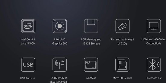 BMAX Bmax mini pc b1pro windows 11 8gb ram 128gb rom intel n4000 m.2 slot computador de banda