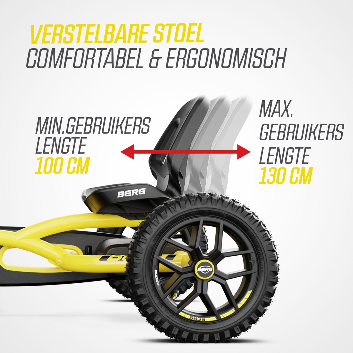 BERG Buddy Cross Yellow Skelter - 3+ Jaar - All Terrain Luchtbanden - Verstelbare Stoel - inclusief Soundbox - Vrijloopautomaat - Zwart/Geel — afbeelding 7
