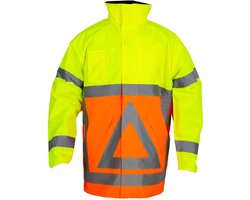 Verkeersregelaar jas - Fluoriserend oranje geel - Maat XL - Verkeerregelaar kleding Mexxo