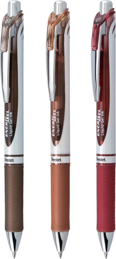Pentel - EnerGel RTX Retractable Liquid Gel Pens 0.7mm 3 stuks - Change Expressions - BL77CHABP3M