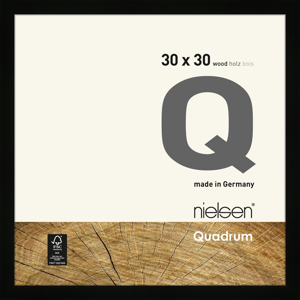 Nielsen Quadrum Houten Wissellijst Black 30x30cm Zwart