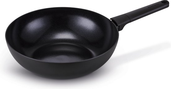 Brabantia NERO Wokpan - Ø 30 cm - 100% PFAS vrij- 100% Gerecycleerd - Keramische antikleeflaag - Geschikt voor inductie
