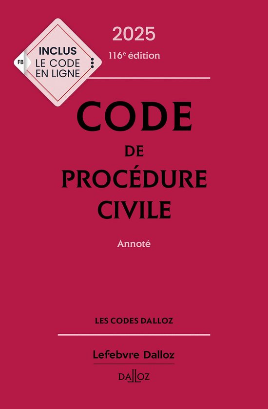 Codes Dalloz Universitaires et Pro Code de procédure civile 2025