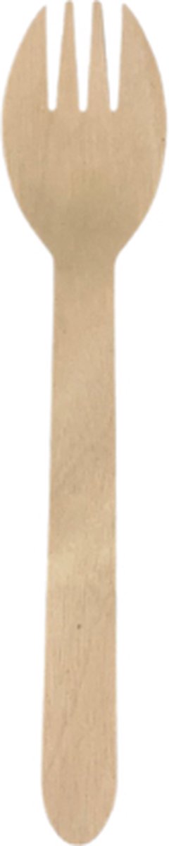 Pomebio - houten spork gewaxt - 16 cm - 100 stuks