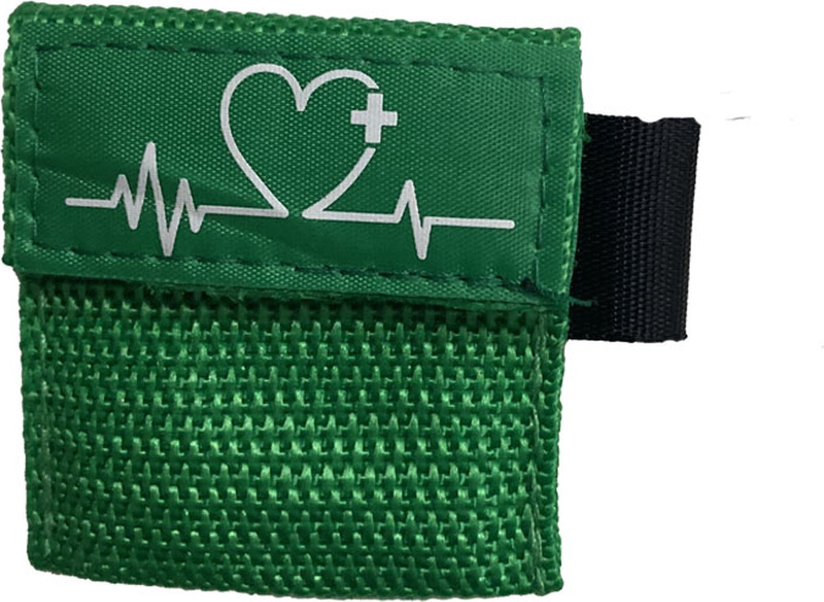 Goedkoopste Kiss of life - Ademhalingsmasker - Beademingsdoekje - Gezichtsbeschermer - Sleutelhanger - Groen
