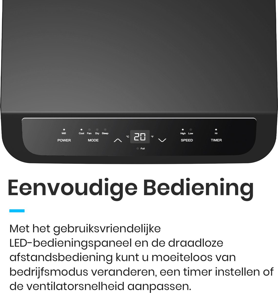 Afbeelding 3 van Pro Breeze Mobiele Airco - 9000 BTU - 4-in-1 Luchtkoeling,
