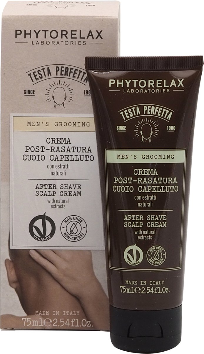 Goedkoopste Phytorelax Barbershop Aftershave Scalp Cream - Kaal Hoofd Verzorging Mannen - 75ml