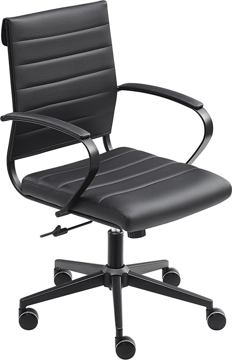 Sedero Bureaustoel Cádiz Zwart - Black Steel Edition - PU Leer - Bureaustoel voor Volwassenen