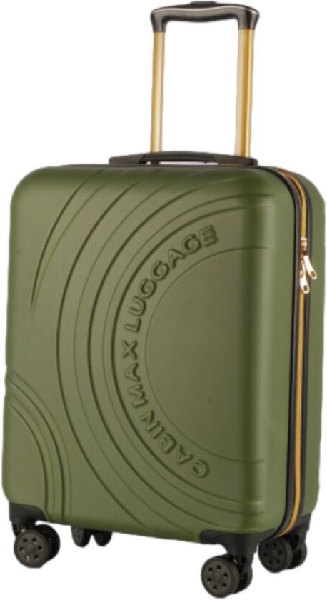 Foto: Cabinmax velocity handbagage koffer uitbreidbaar trolley 44l harde reiskoffer 55x40x20 25 cm lichtgewicht groot capaciteit inca green