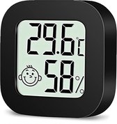 Hygrometer - Digitale Weerstation - Luchtvochtigheidsmeter - Thermometer Voor Binnen - Inclusief Batterij en plakstrip