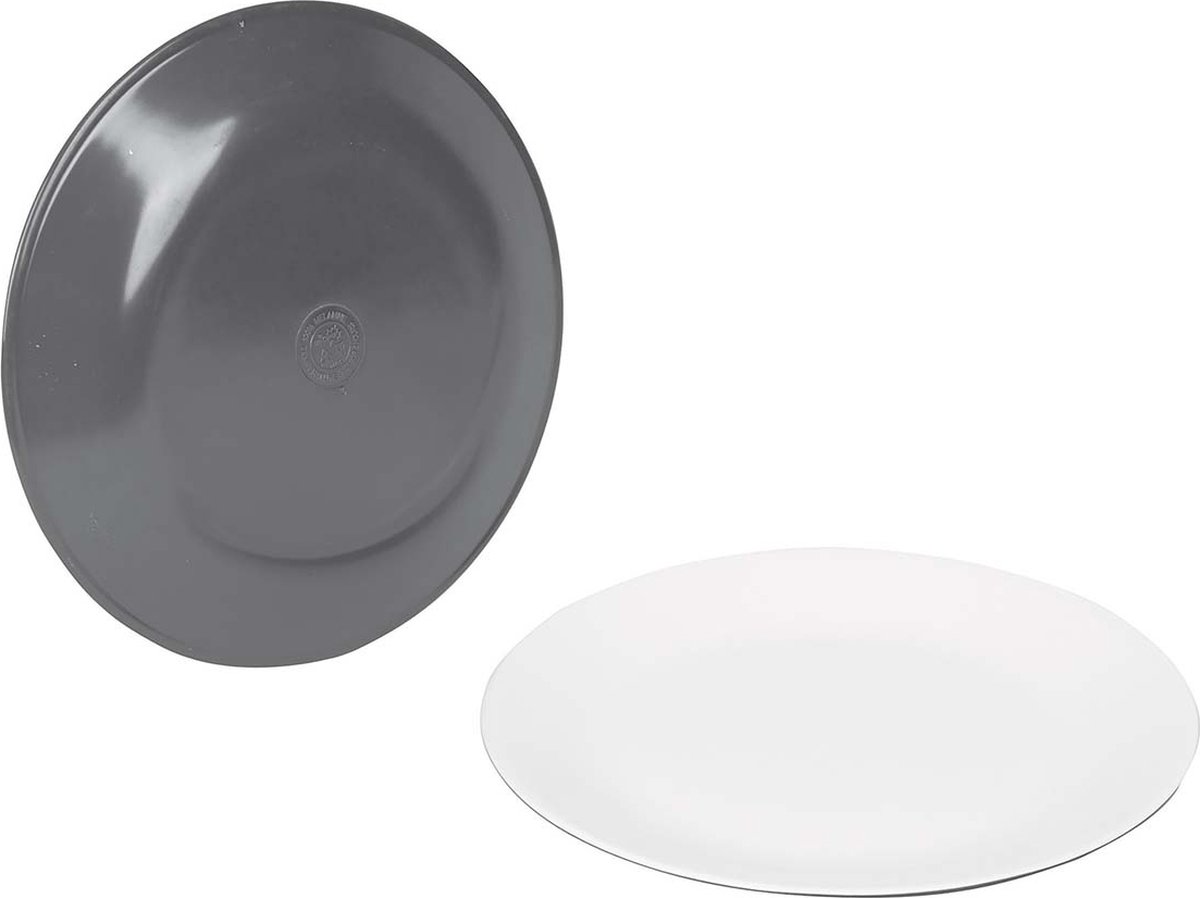 Bo-Camp - Dinerbord - Two-Tone - Melamine - 4 Stuks - Grijs