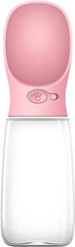 WVspecials Honden Waterfles 550ML Roze - honden fles water - Honden bidon - Honden Drinkfles - Honden bench - Waterfles hond onderweg - Waterfles voor honden - Drinkfles honden voor onderweg - Honden bidon