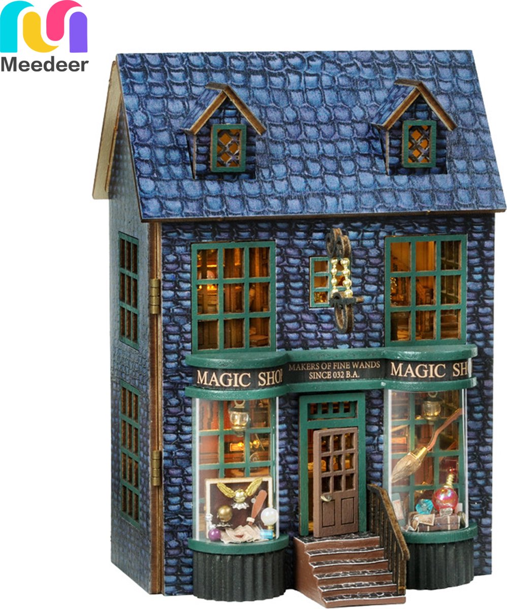 Meedeer Bouwpakket voor bouwstenen Miniatuur Bouwpakket Magische winkel Bouwbaar speelgoed uit de Tovenaarswereld Architectuur Bouwstenen Bouwpakket Modelbouwset Cadeau voor Volwassenen en Kinderen