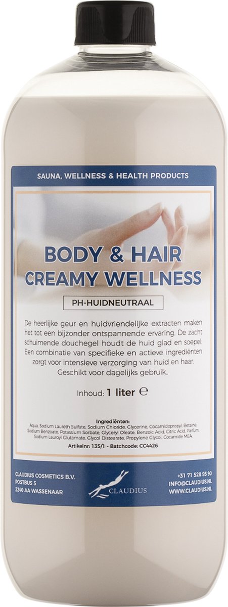 Goedkoopste Body & Hair Creamy Wellness 1 liter - 2 in 1 voor lichaam en haar.