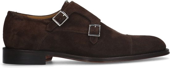 Héritage - Homme - Chaussures à boucle en daim marron - Taille 42