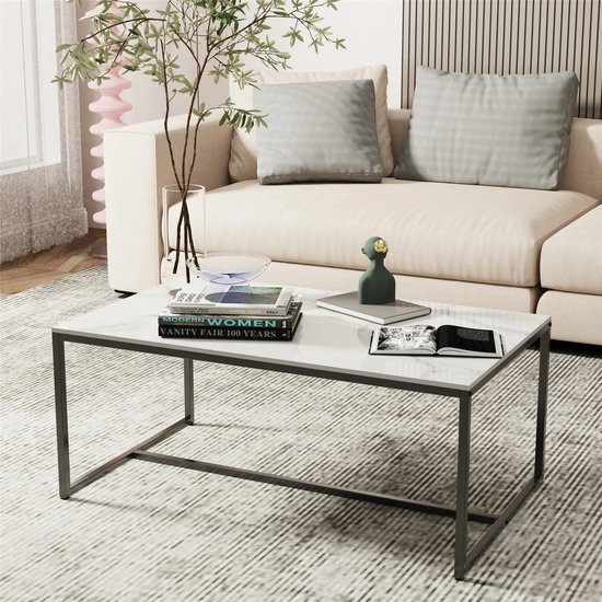 Salontafel Slato 90x90 met 3 niveaus - beton/zwart - Modern, Design Temahome