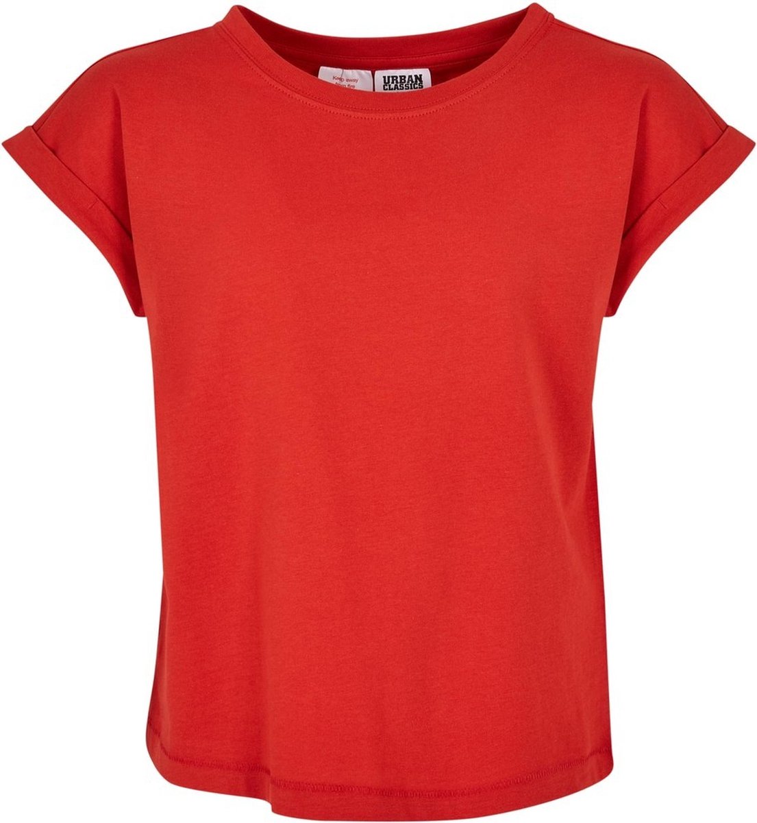 Urban Classics Mädchen T-Shirt Girls Organic Extrended Shoulder Tee Hugered-158/164 Rood
