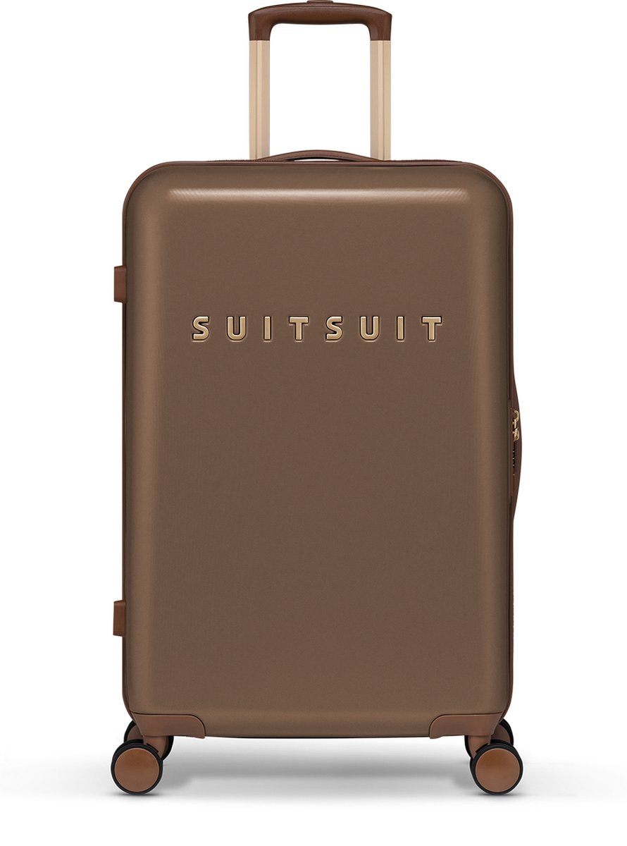 SUITSUIT Reiskoffer 66x43x24 - Reiskoffer met wielen - Lichtgewicht koffer - Veilig TSA cijferslot - 59L koffer inhoud - Fab Seventies Reiskoffers Cocoa Brown - Bruin