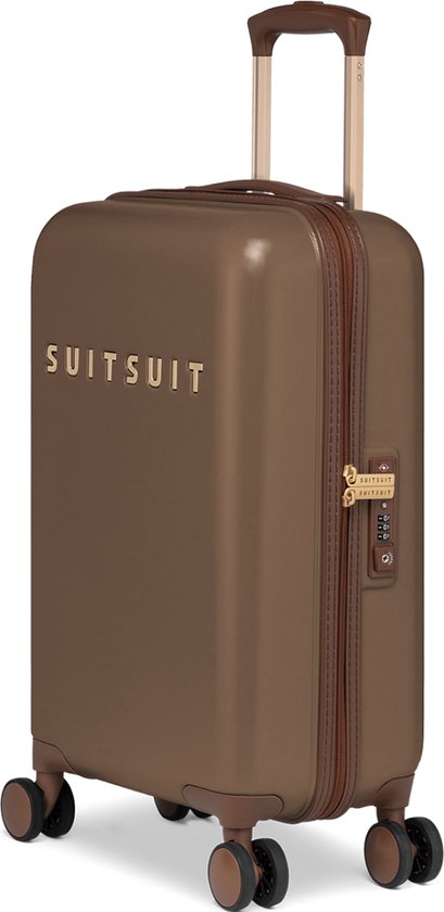 Bruine SUITSUIT handbagage koffer van 55 x 36 x 22 cm met TSA-slot.