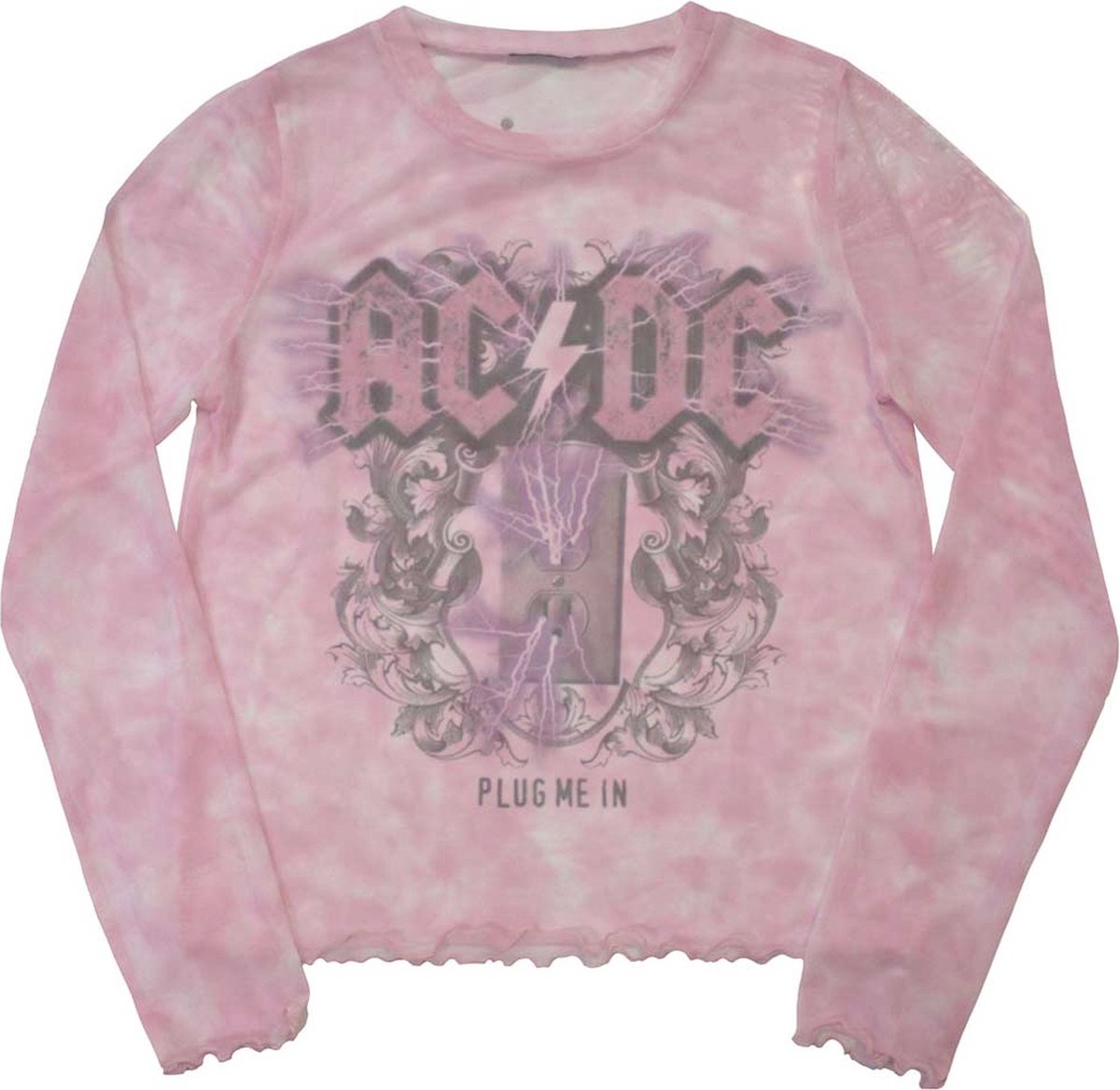AC/DC - Plug Me In Longsleeve top - M - Roze