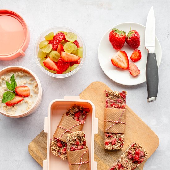 Lock&Lock Yoghurt cup to go - Muesli cup to go - Snack box - Snack box - Small - 360 ml + 310 ml - Rose